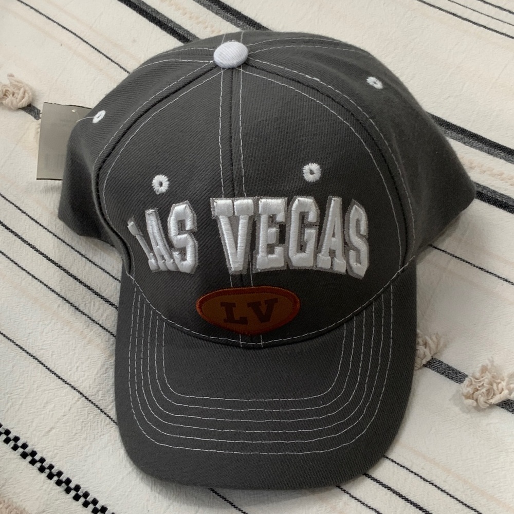 Las Vegas Embroidered Baseball Cap - Gray
